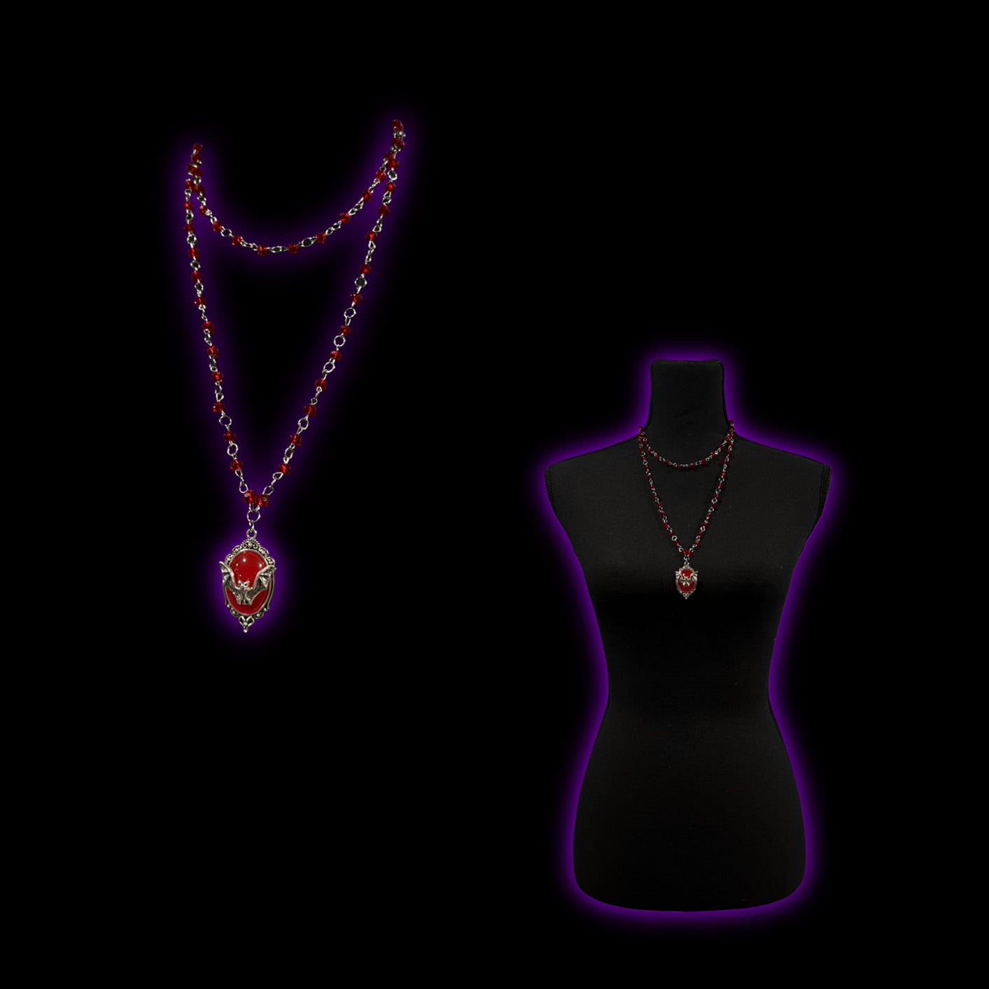 red bat necklace