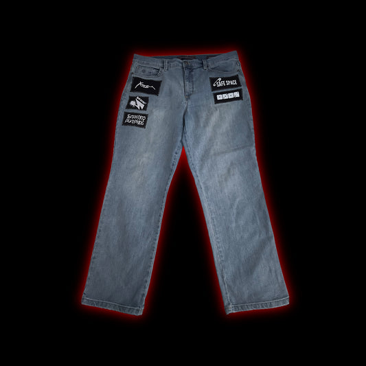 patched jeans