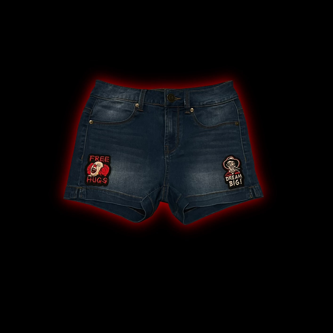 horror patched shorts